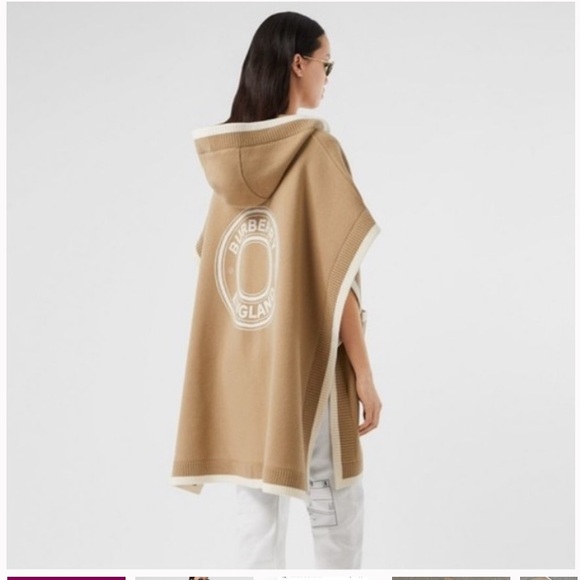 Burberry Wool Cashmere Knit Hooded Cape - Picture 2 of 16